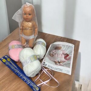 King Cole Knitting Set – Posh Pink Baby Doll Outfit with Doll, Complete Kit NEW